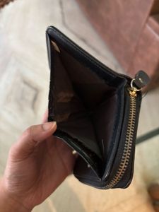 Black Quilted Zip-Around Wallet
