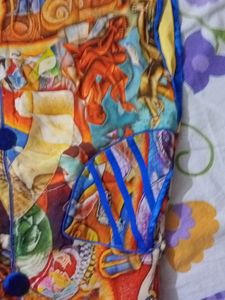 Chiffon  Kurti With Kalam kari Art