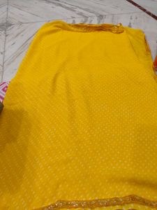 Yellow Bandhani Saree