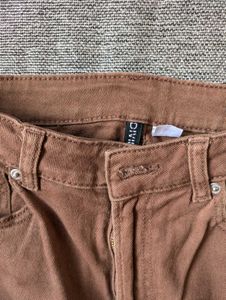 H&amp;M wide twill brown trousers