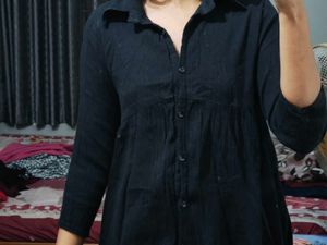 Black Button-Down Shirt Dress