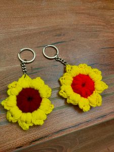 Crochet Sunflower Keychains