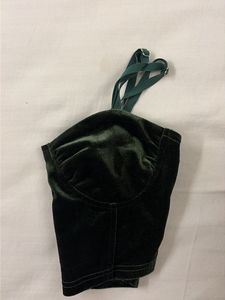 Velvet Green Crop Top| Urbanic