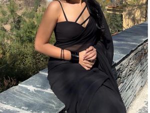 Ready To Wear  Black Saree