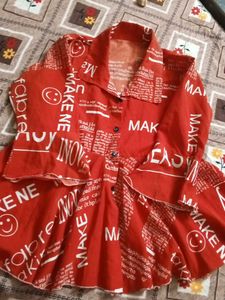 Red Print Shirt