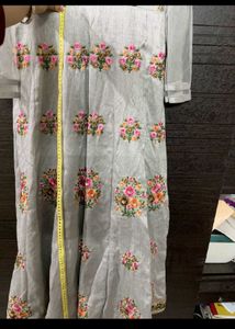 Silver Grey Embroidered Anarkali Gown 🩶