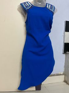 Pintrest Blue Embellished Party Dress