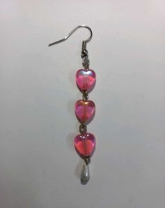 Trendy Handmade Triple Heart Earrings with Drop