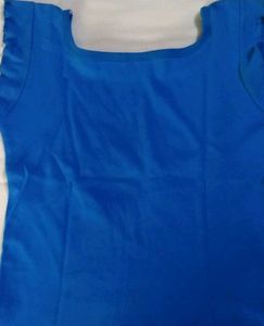 A Blue Cut Sleeves T-shirt