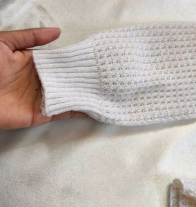 White Ribbed cardigan