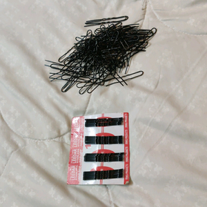combo of 80 u pins and 24 hair clips