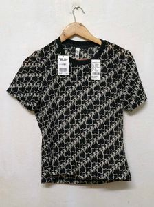 Trendy New Patterned Short Sleeve Top