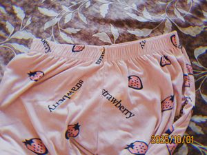 Cozy Pink Strawberry Print Night Suit Set