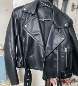 Stylish Black Faux Leather Biker Jacket