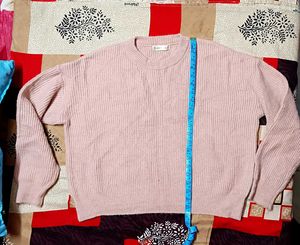 Light Pink Knit Fluffy Pullover Sweater