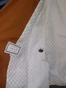 Men&#39;s Brown Mandarin Collar Blazer