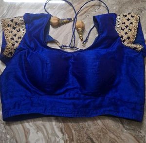 Royal Blue Embellished Blouse