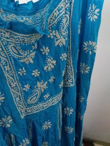 Blue Embroidered Dress