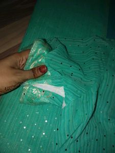 Cyan Saree With Blouse