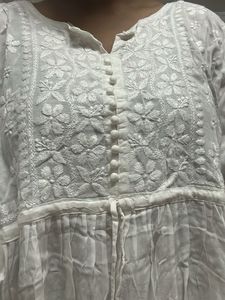 White Embroidered Tunic Top