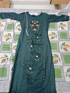 Dark Green Kurti Dress