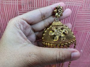 Gold Tone Jhumka Dangle Earrings