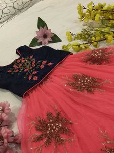 crop top and full embroidary skart..