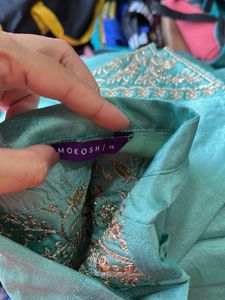 Elegant Teal Kurta Palazzo Dupatta Set