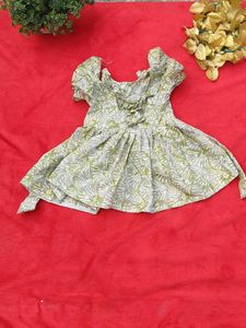 Cute Green Printed Frock