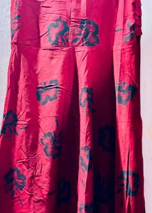 Red Floral Sleeveless Dress