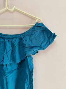 Off-Shoulder Blue Top