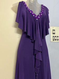 branded plus size Elegant Purple Maxi Dress