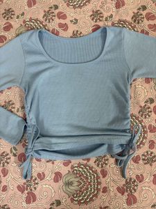 Ribbed Top With Drawstrings