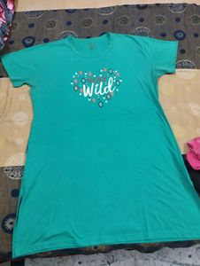 Cute Turquoise T-Shirt For Plus Size Women