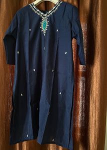 Elegant Navy Blue Kurta Set