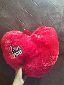red heart shape pillow
