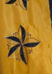 Mustard Black Combination Saree