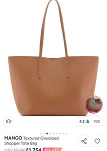 Mango Textured Tote Bag (UNUSED)