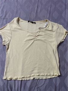 y2k pastel ruffle hem top