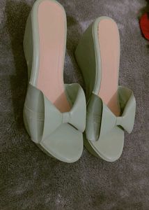 Cute Bow Wedge Sandals soal inches 3.5
