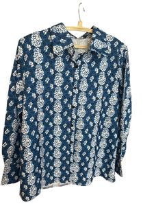 Vintage Navy &amp; White Patterned Pajama Set