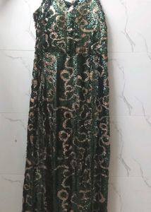 Sequin Embellished green dress