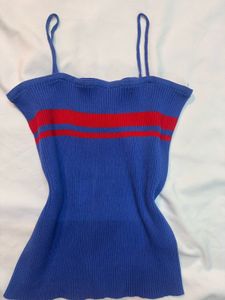 Blue & Red Striped Tank Top