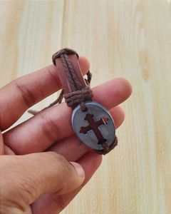 Cross Leather Bracelet