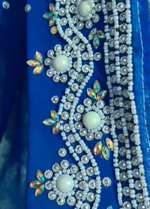 Elegant Blue Embellished Saree