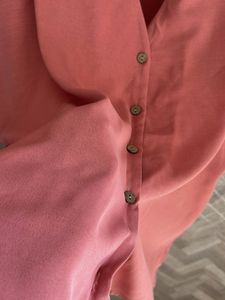 Coral Button-Down Top