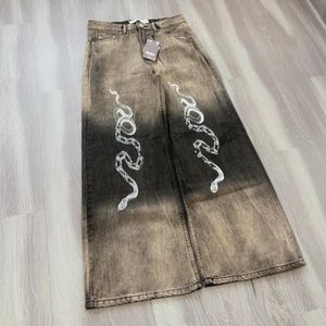 Bershka Wideleg Snakeprint Denim