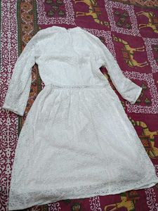 New Stunning White Lace Embroidery Dress