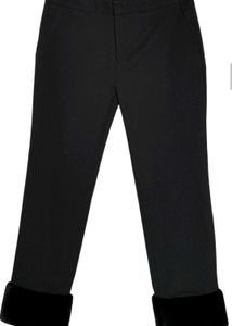 Black Fur Cuff Pants