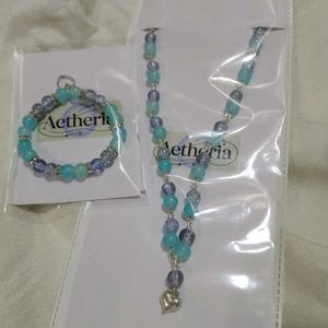 Pinterest Blue Beaded Necklace